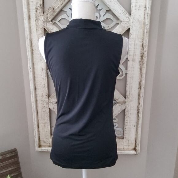 Worthington Women's Sleeveless Drape Neck Tank Top in Black Size Small Stretch - Picture 4 of 4